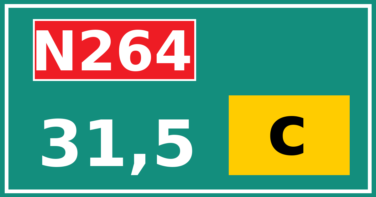 Hectometerbord N264 31,5 letter c