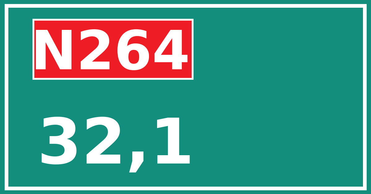 Hectometerbord N264 32,1