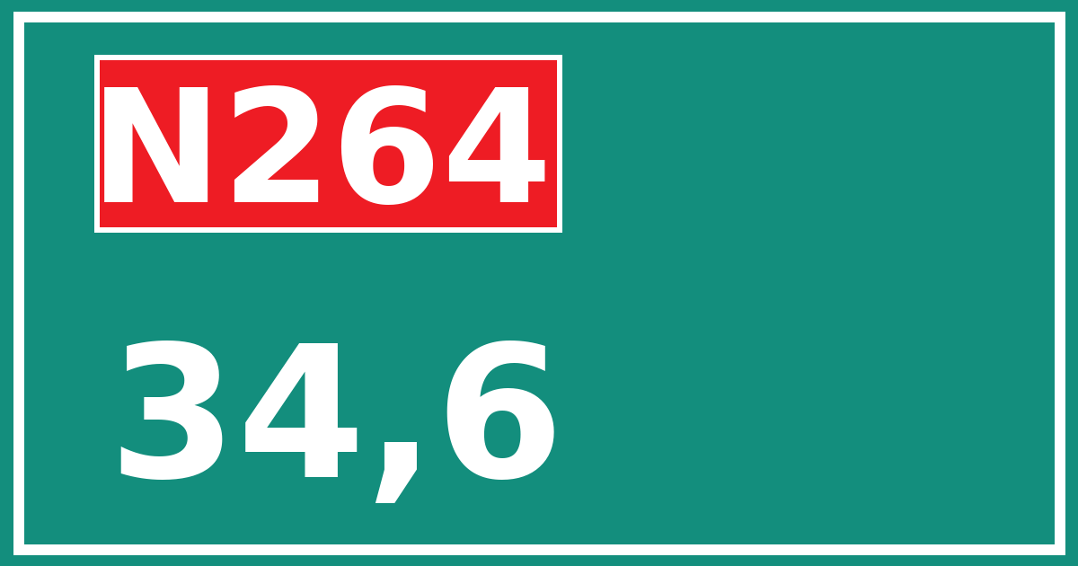 Hectometerbord N264 34,6