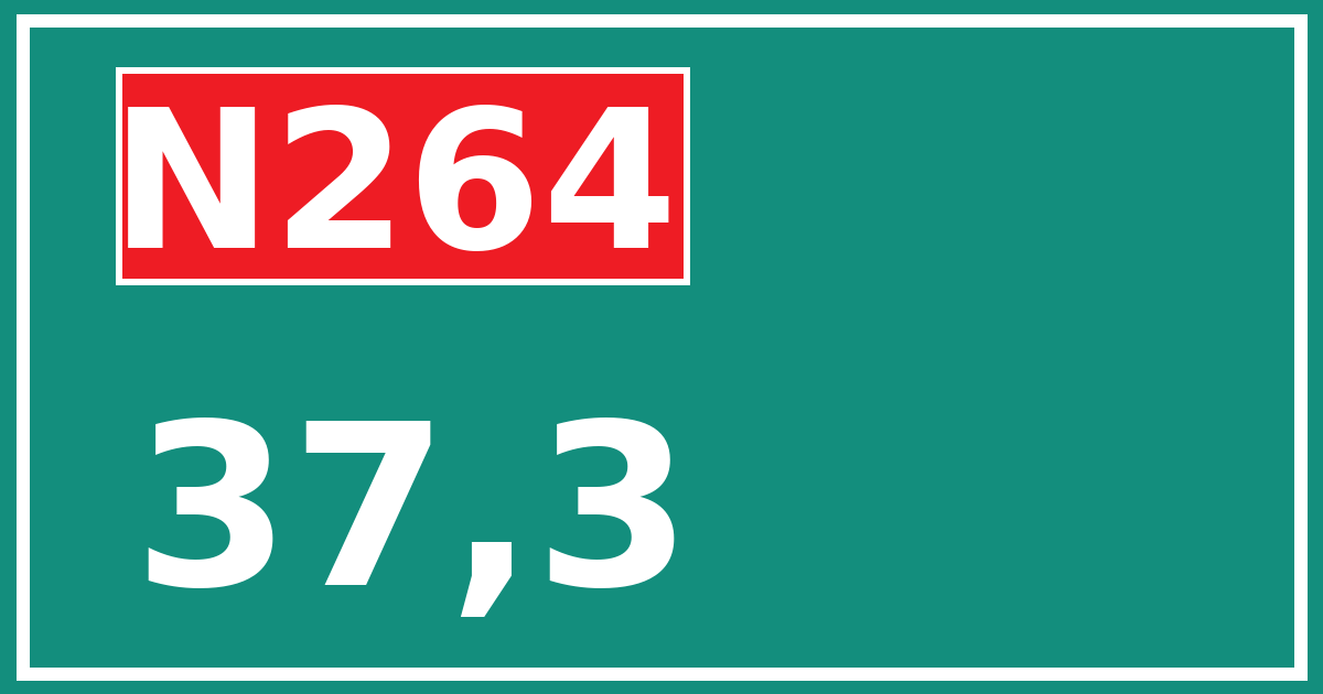 Hectometerbord N264 37,3