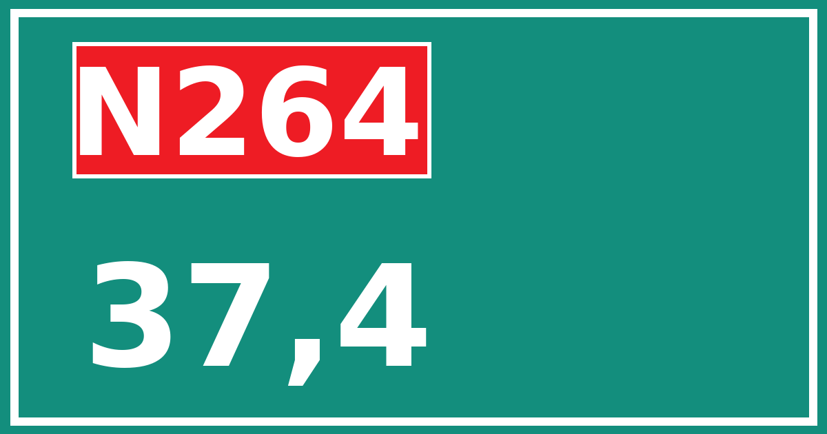 Hectometerbord N264 37,4