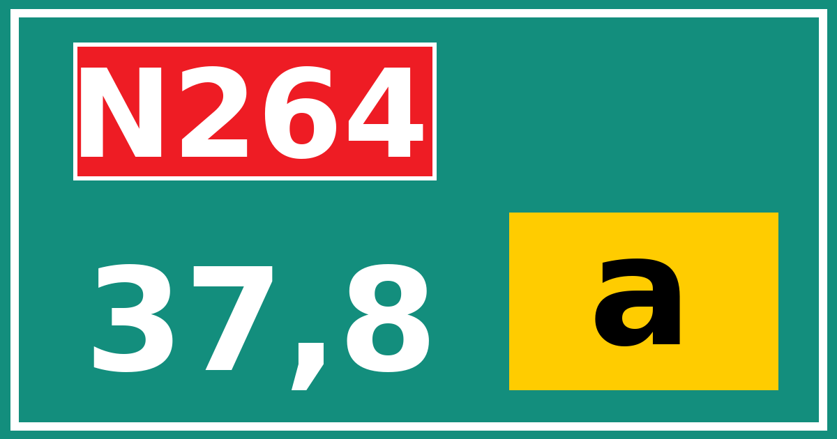 Hectometerbord N264 37,8 letter a