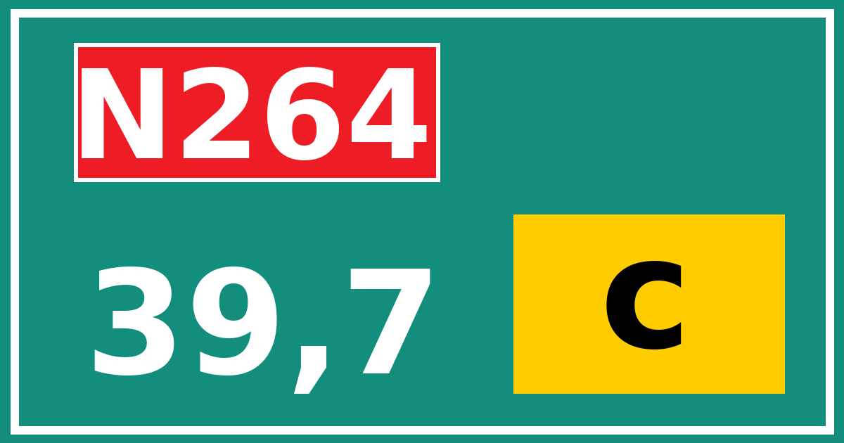 Hectometerbord N264 39,7 letter c