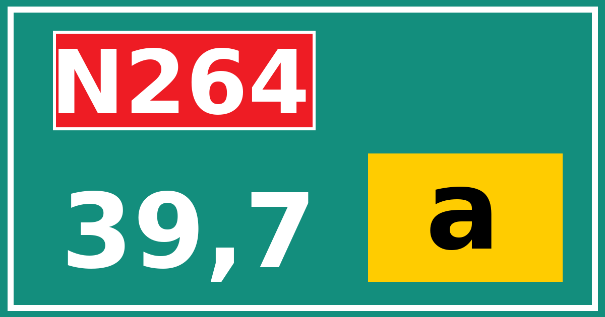 Hectometerbord N264 39,7 letter a