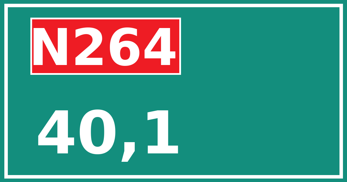 Hectometerbord N264 40,1