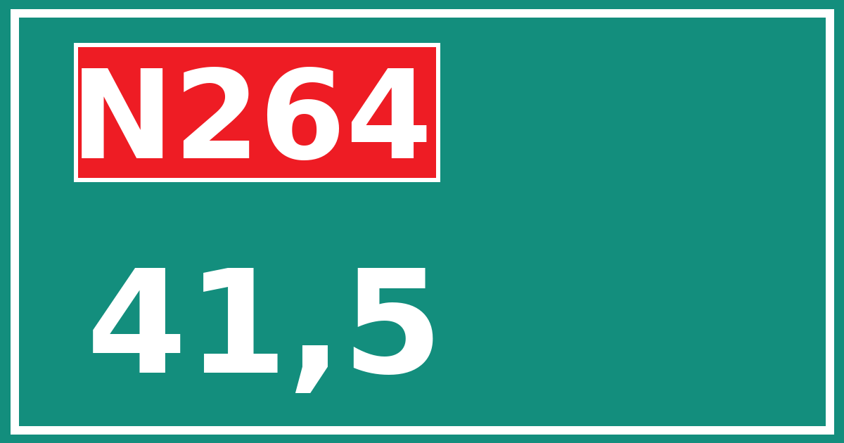 Hectometerbord N264 41,5