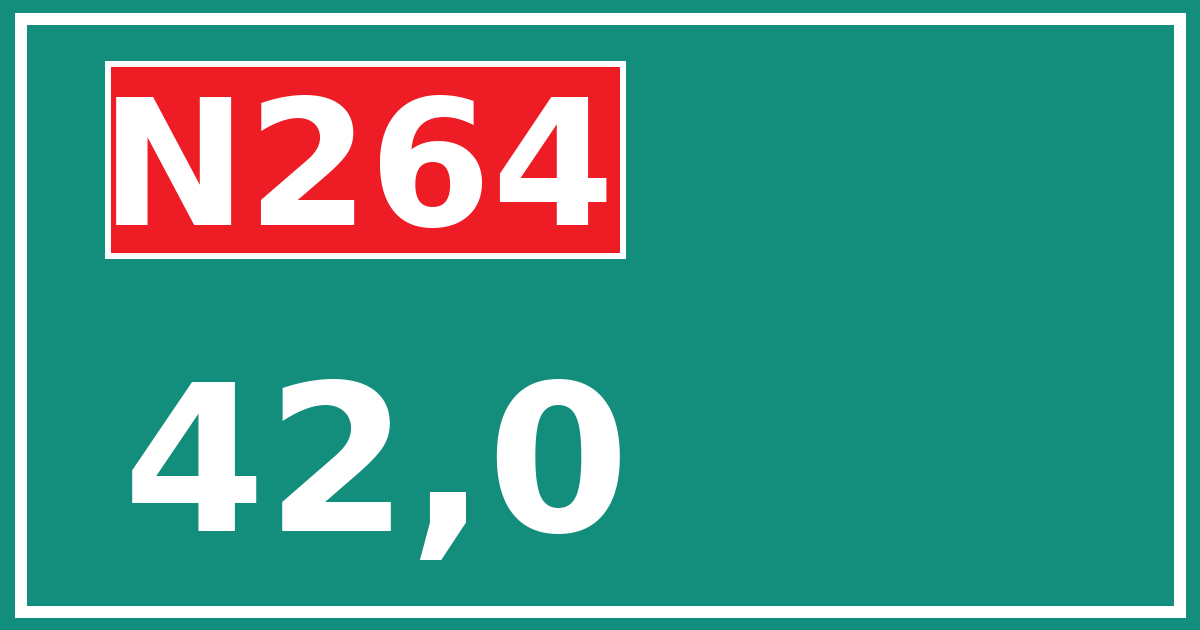 Hectometerbord N264 42,0