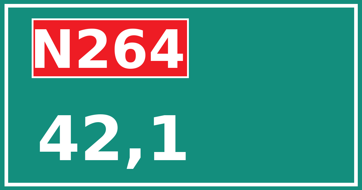 Hectometerbord N264 42,1