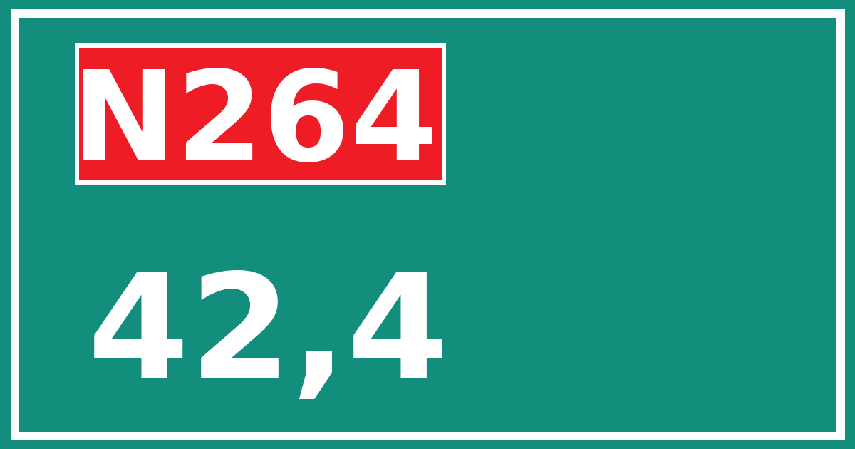 Hectometerbord N264 42,4