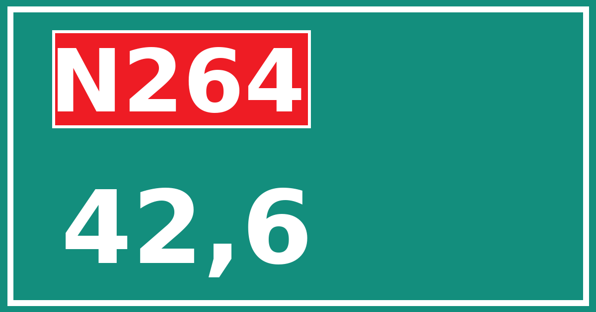 Hectometerbord N264 42,6