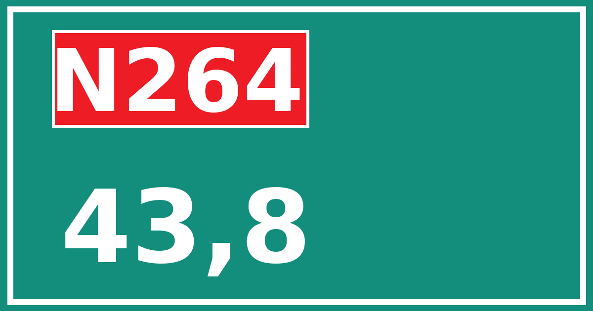 Hectometerbord N264 43,8