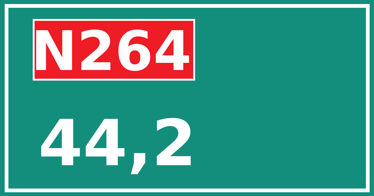 Hectometerbord N264 44,2