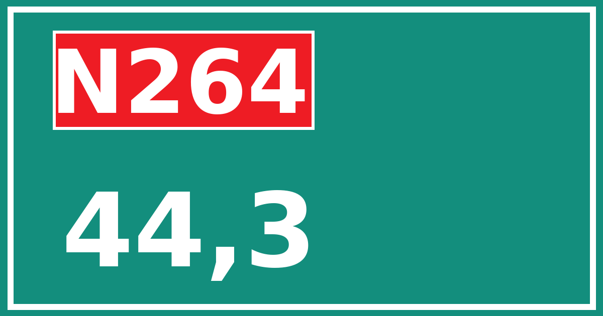 Hectometerbord N264 44,3