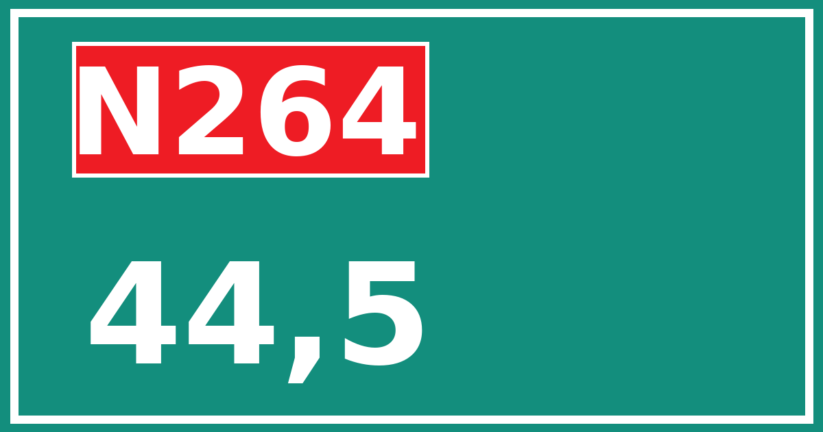 Hectometerbord N264 44,5