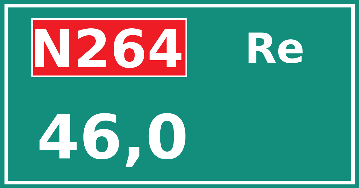 Hectometerbord N264 46,0 zijde Re