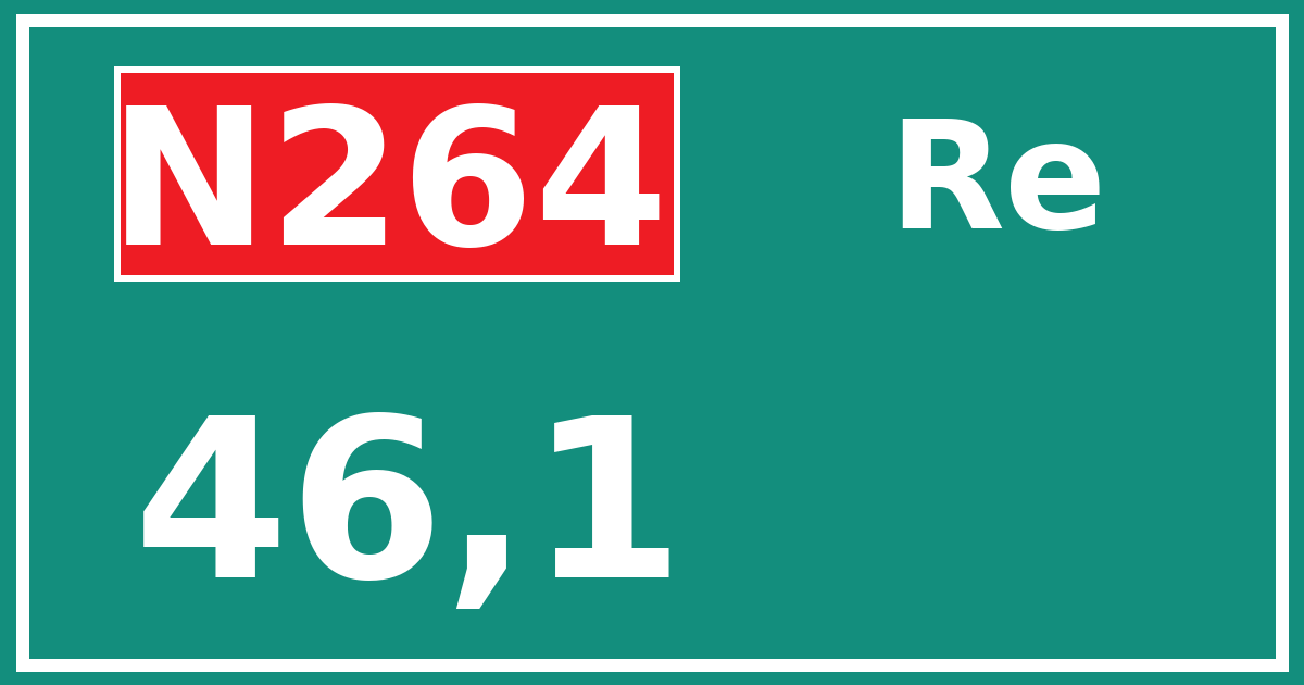 Hectometerbord N264 46,1 zijde Re