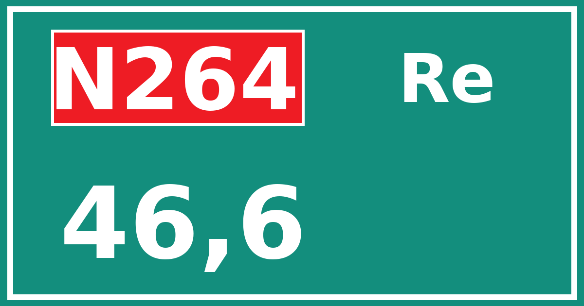 Hectometerbord N264 46,6 zijde Re