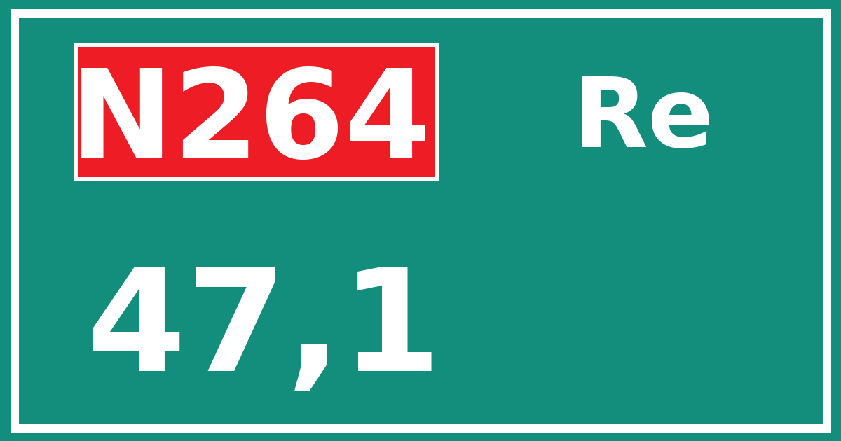 Hectometerbord N264 47,1 zijde Re