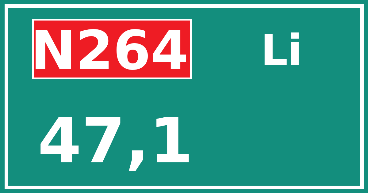 Hectometerbord N264 47,1 zijde Li