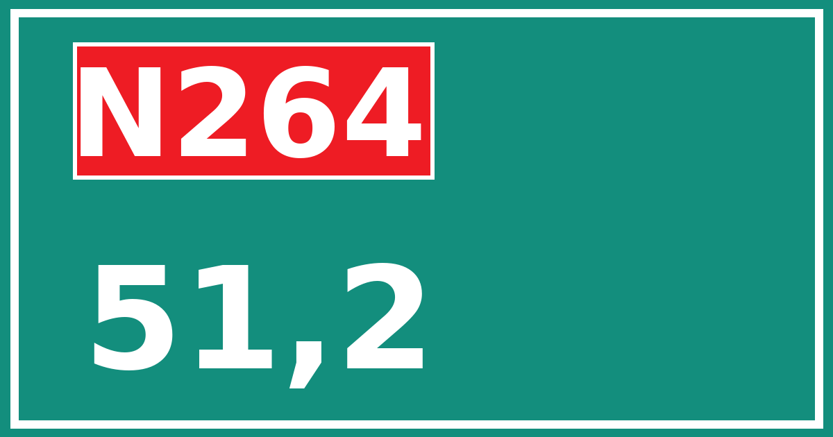 Hectometerbord N264 51,2
