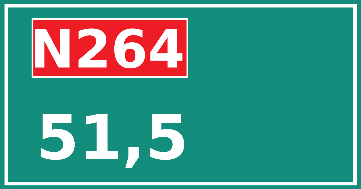 Hectometerbord N264 51,5