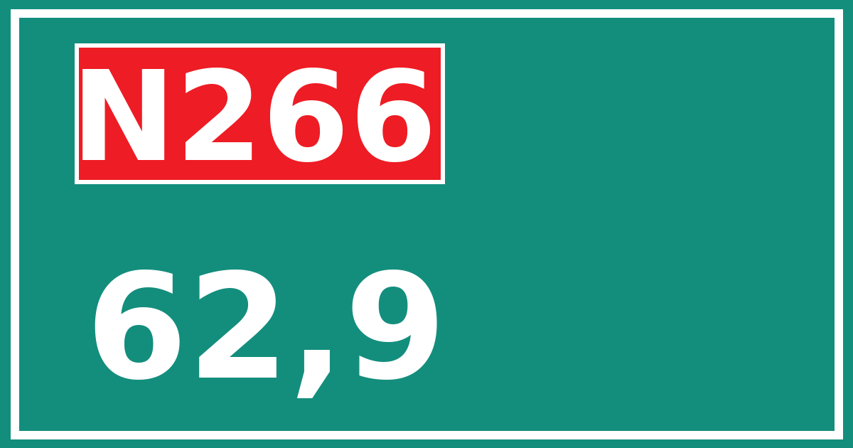 Hectometerbord N266 62,9