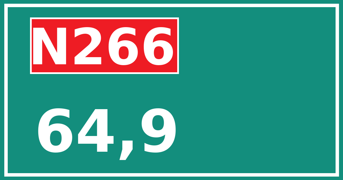 Hectometerbord N266 64,9