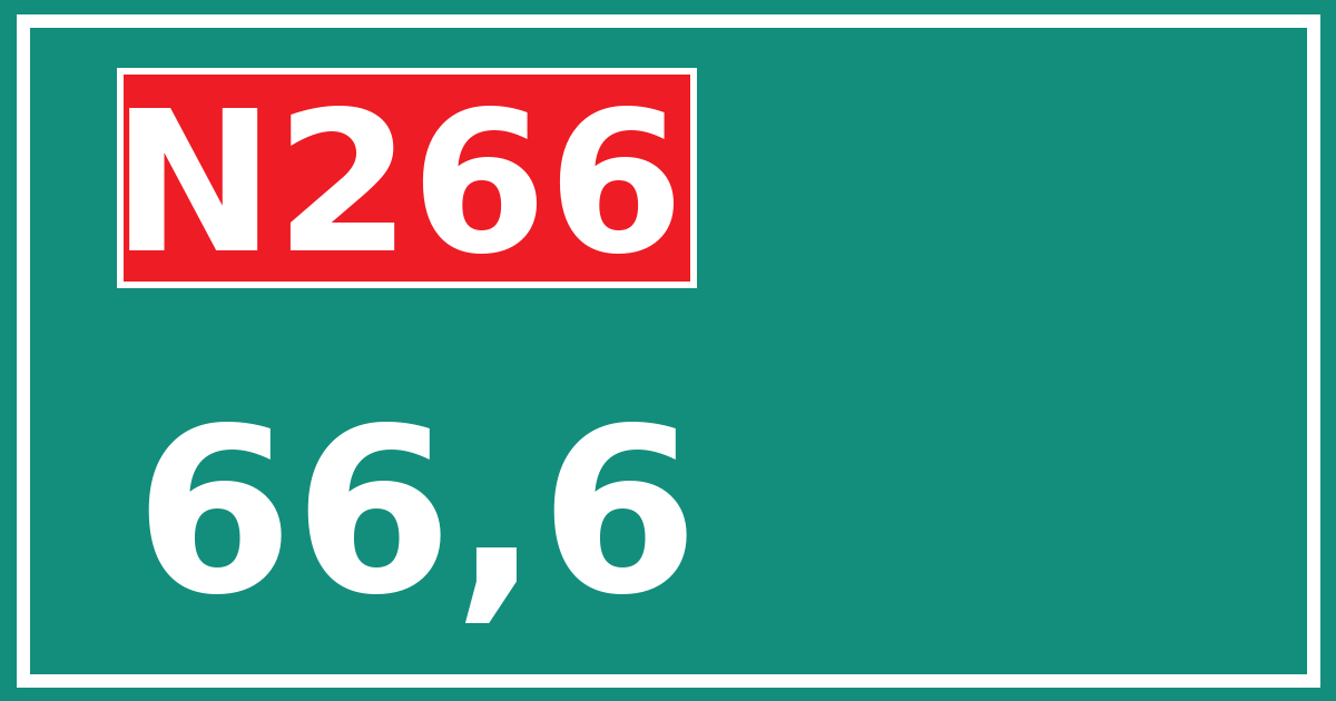 Hectometerbord N266 66,6
