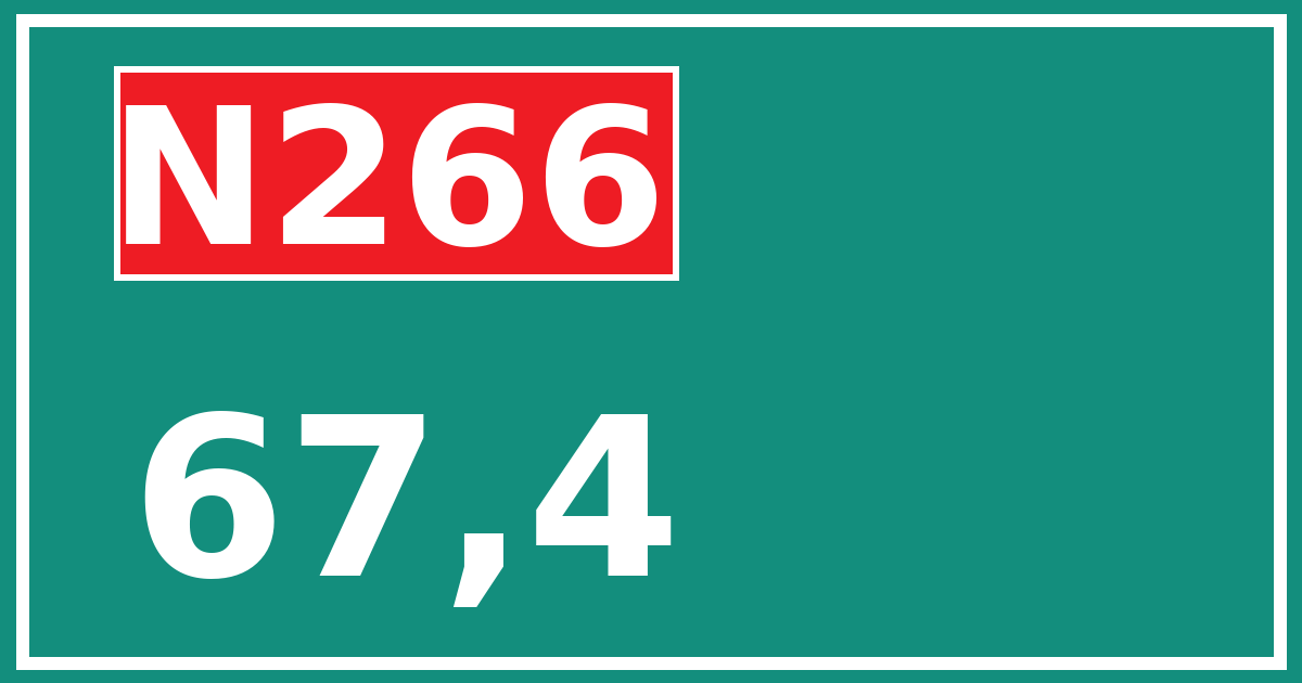Hectometerbord N266 67,4