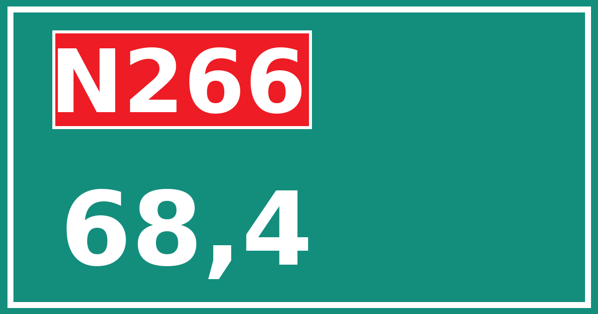 Hectometerbord N266 68,4
