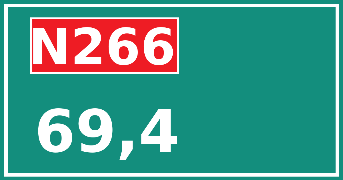 Hectometerbord N266 69,4