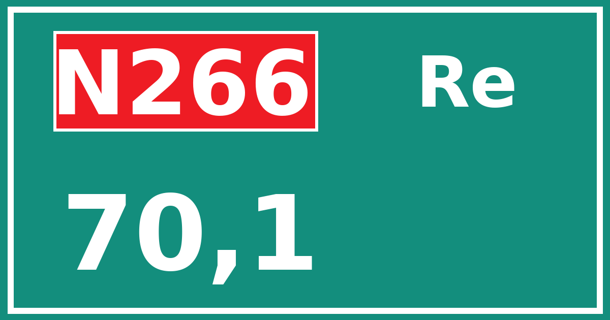 Hectometerbord N266 70,1 zijde Re