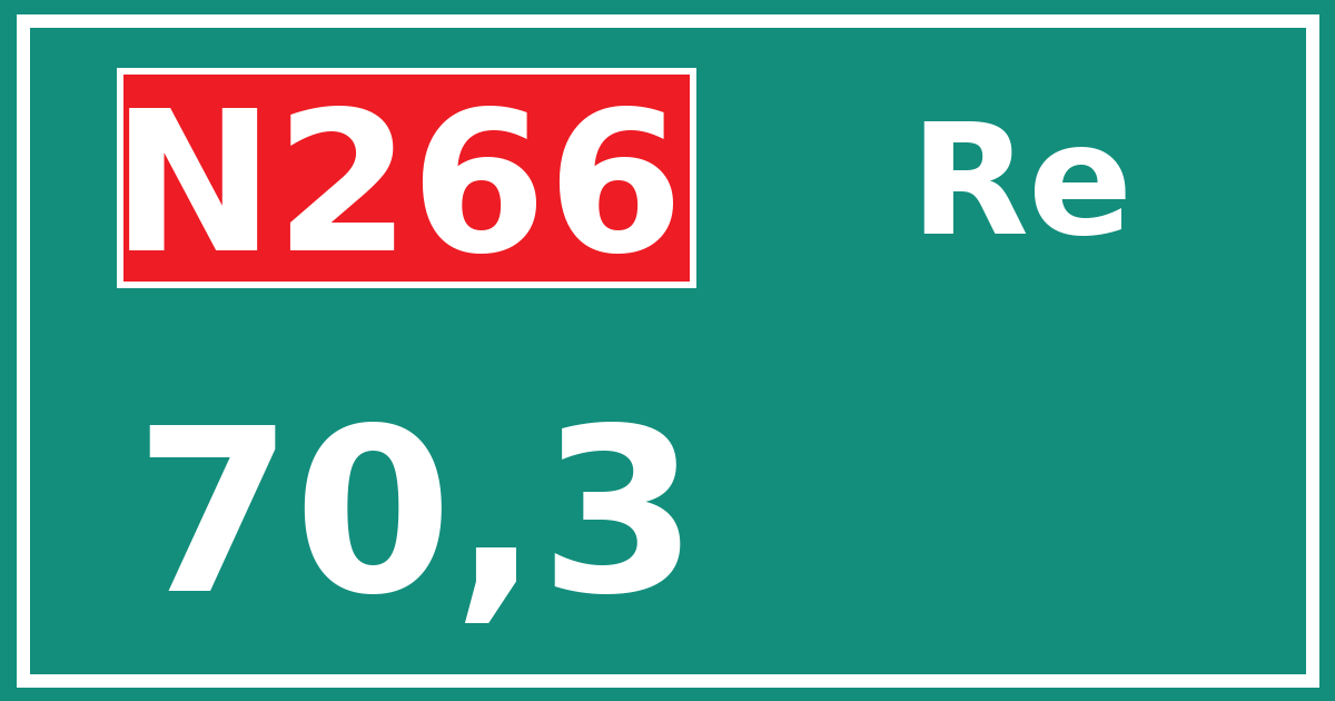 Hectometerbord N266 70,3 zijde Re