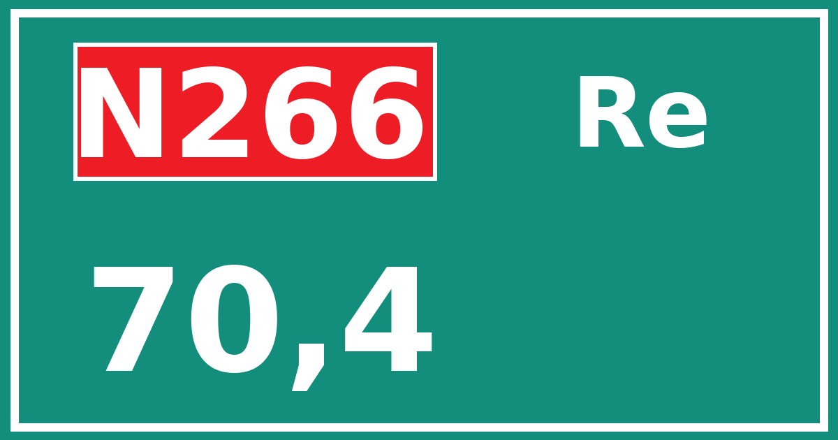 Hectometerbord N266 70,4 zijde Re
