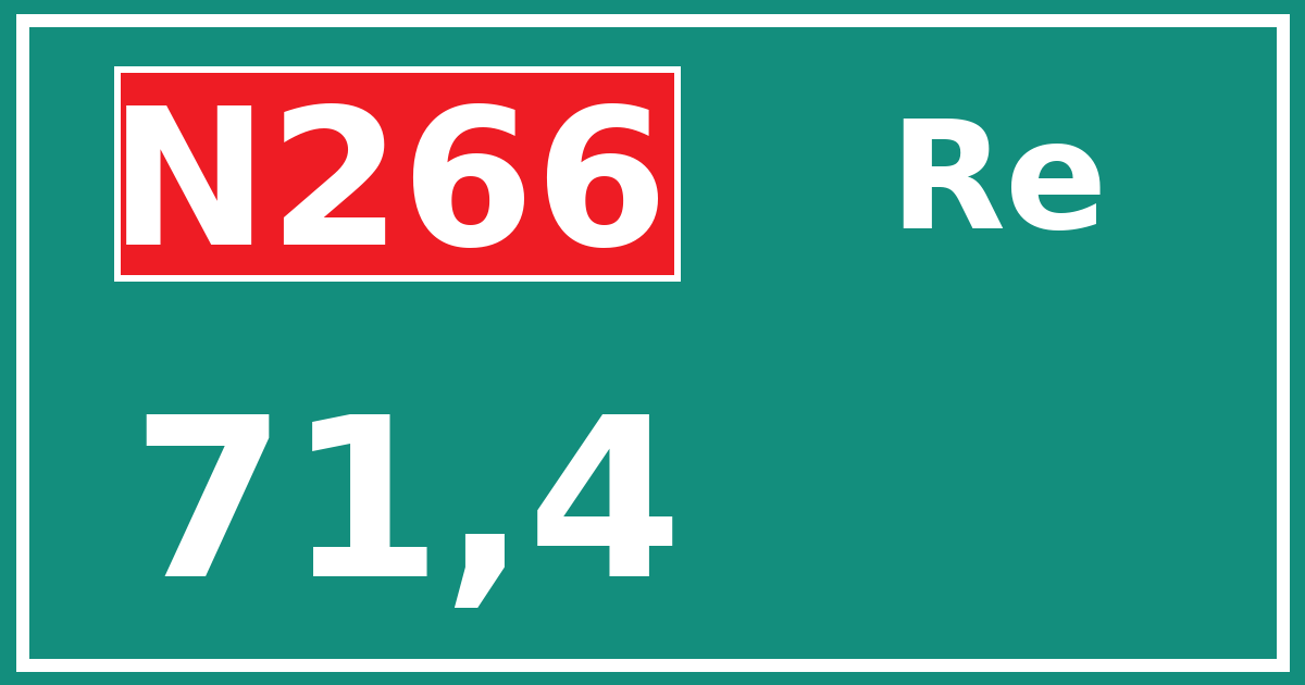 Hectometerbord N266 71,4 zijde Re