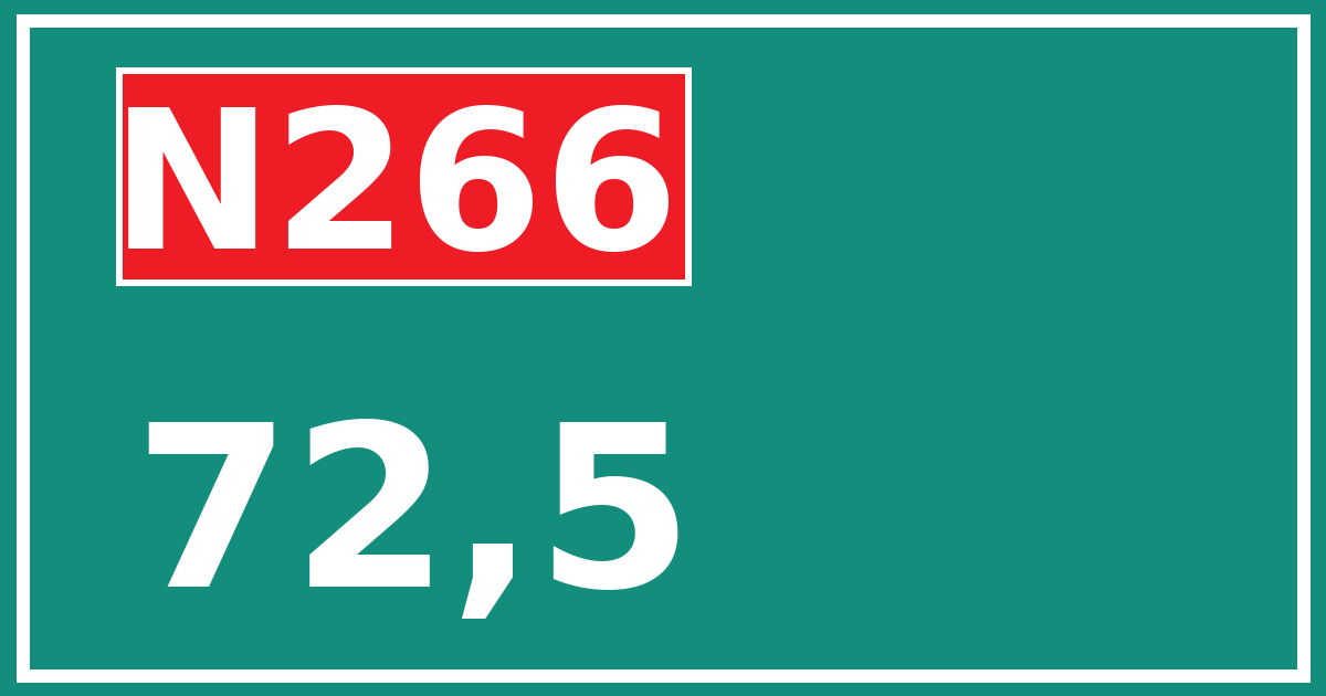 Hectometerbord N266 72,5