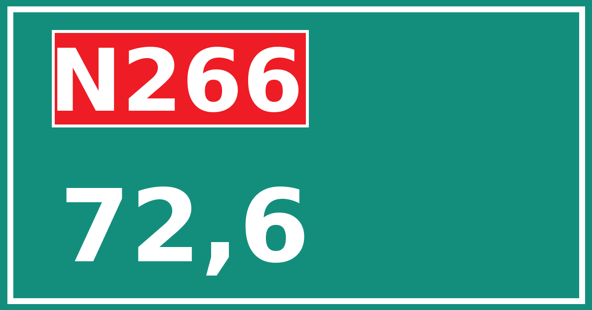 Hectometerbord N266 72,6