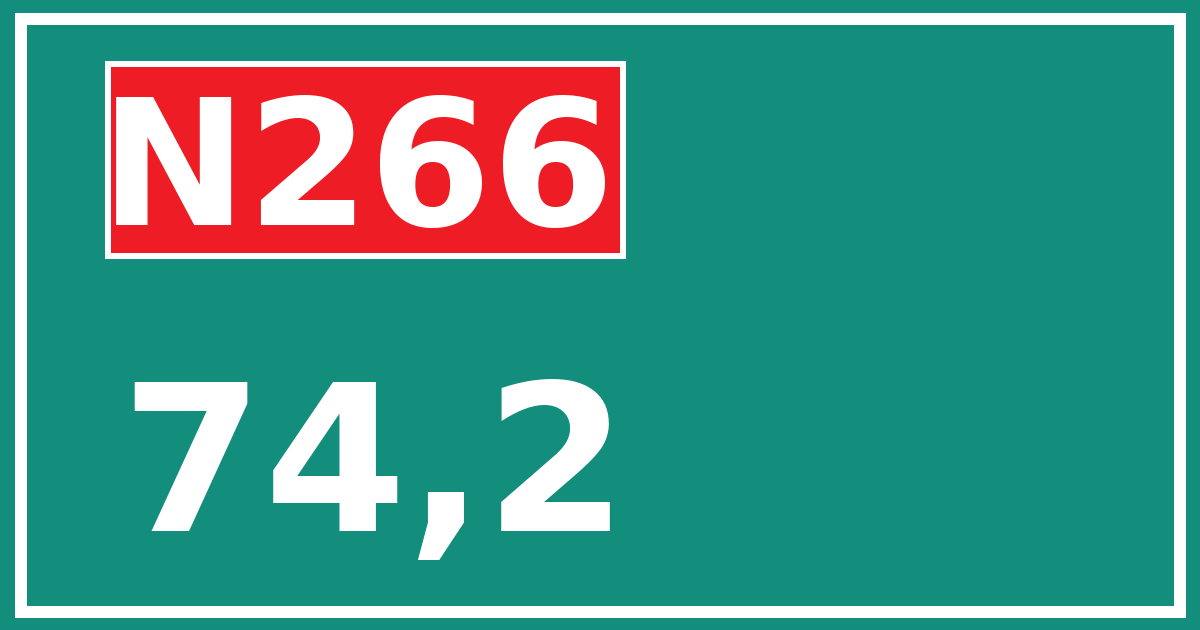 Hectometerbord N266 74,2