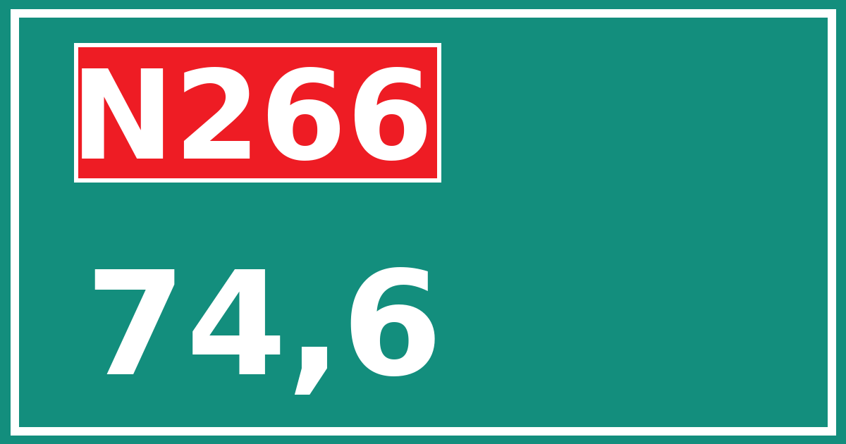 Hectometerbord N266 74,6