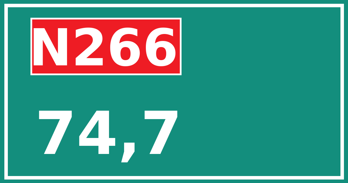 Hectometerbord N266 74,7
