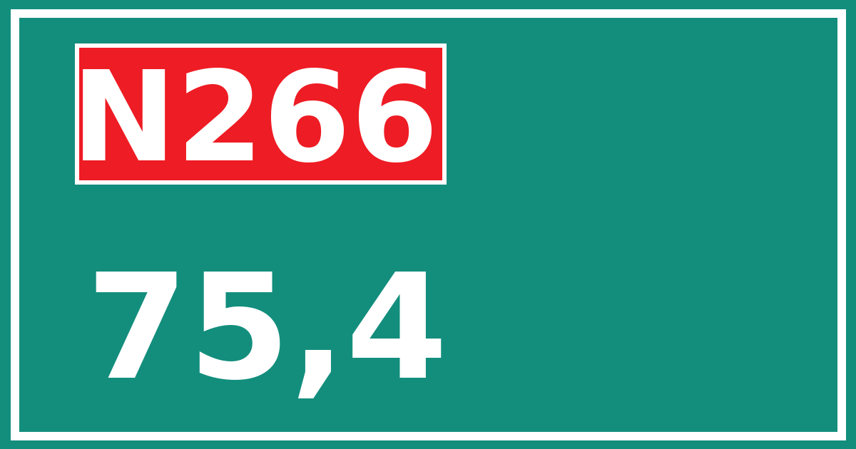 Hectometerbord N266 75,4