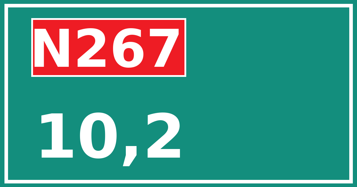 Hectometerbord N267 10,2