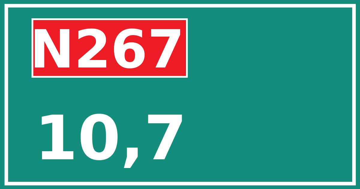 Hectometerbord N267 10,7