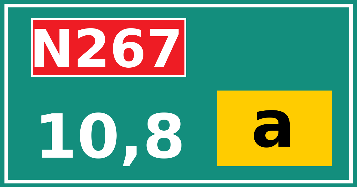 Hectometerbord N267 10,8 letter a