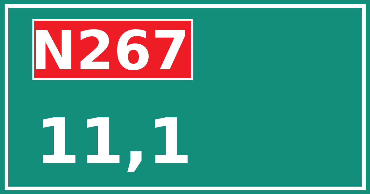 Hectometerbord N267 11,1