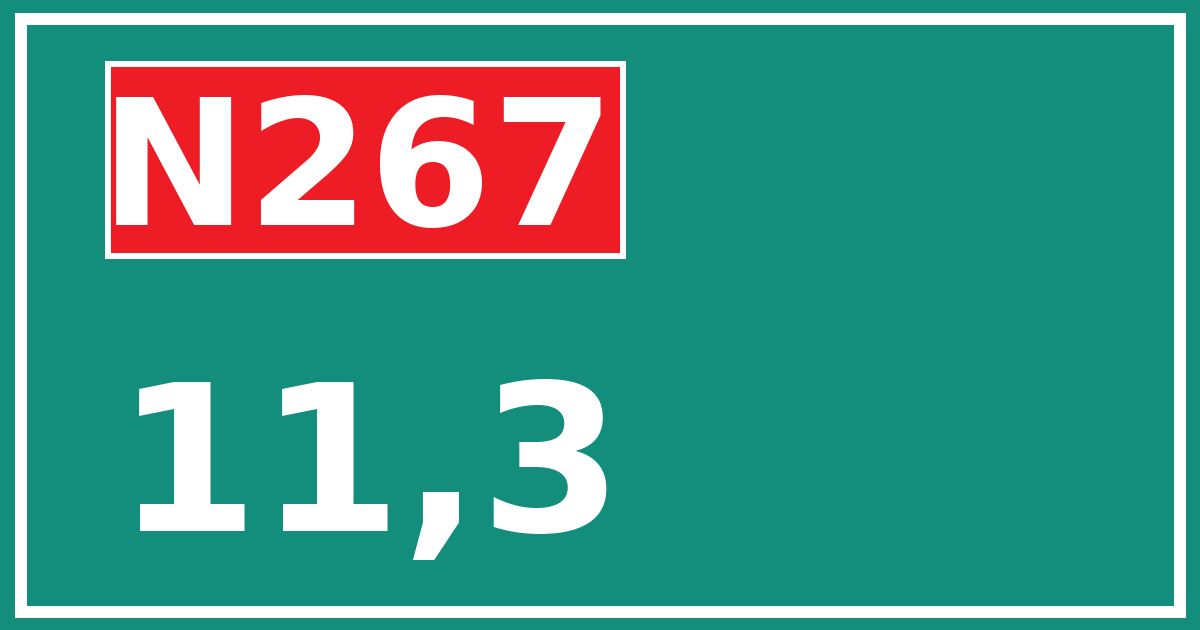 Hectometerbord N267 11,3