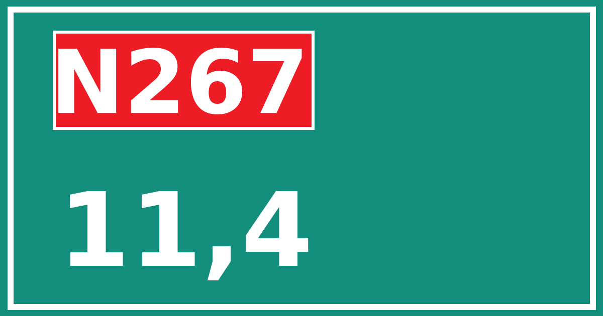 Hectometerbord N267 11,4