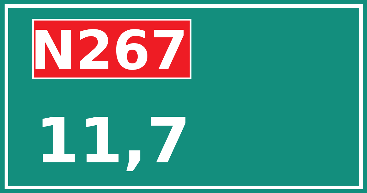 Hectometerbord N267 11,7