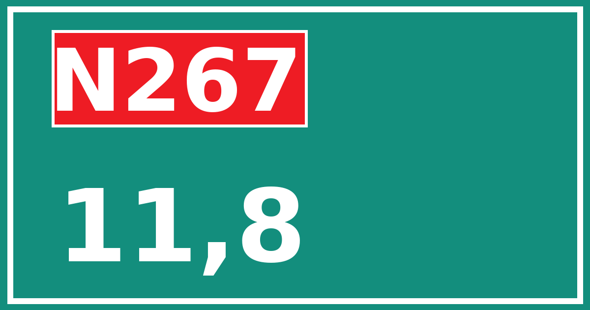 Hectometerbord N267 11,8