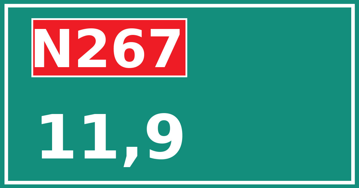 Hectometerbord N267 11,9